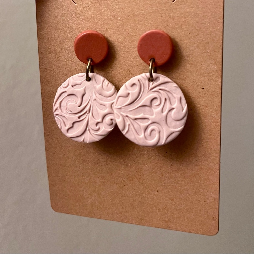 ❤️🔥 Handmade Boho Clay Medallion Earrings